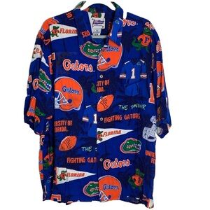 Reyn Spooner Shirt Mens XL Hawaiian FLORIDA GATORS Camp Game Day Rayon Soft